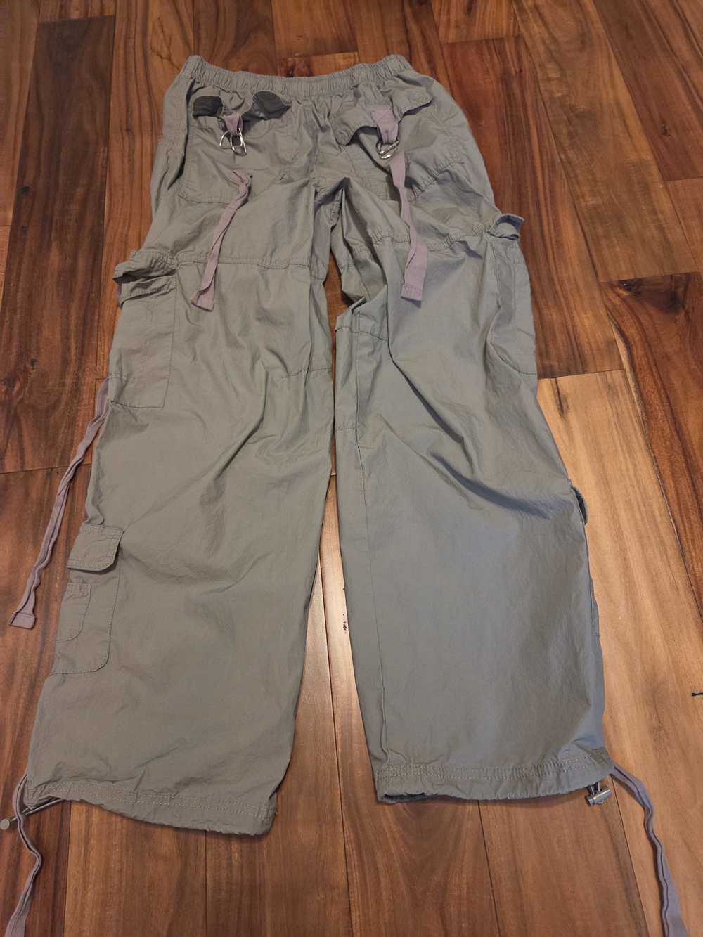 Angel Kiss Gray Cargo Parachute Pants - Picture 2 of 3